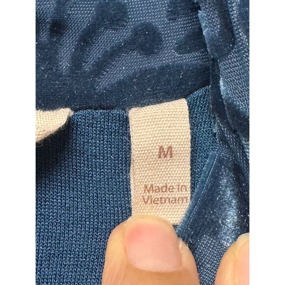 SOFT SURROUNDINGS Walden Velvet Turtleneck Dark Teal Blue, Sz M - Picture 11 of 12